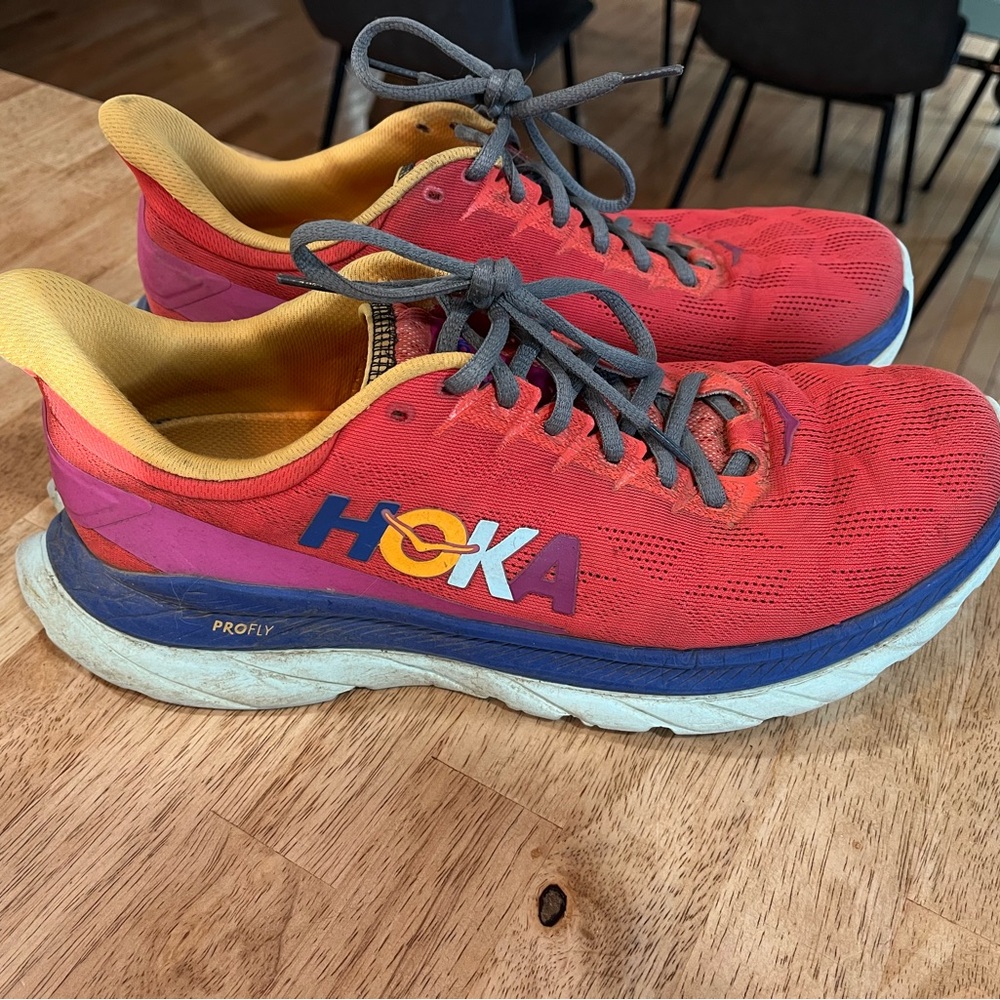 Hoka One One Men's Mach 4 1113528 FBLN Red Running Shoes Sneakers Size 11